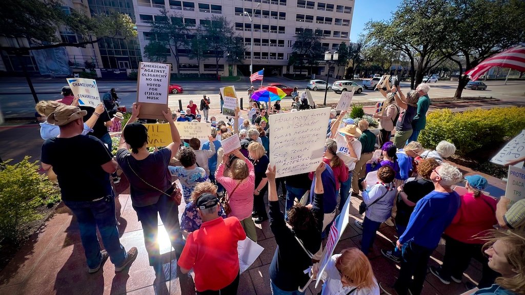 Protest outside of John Cornyn's office (2025).
